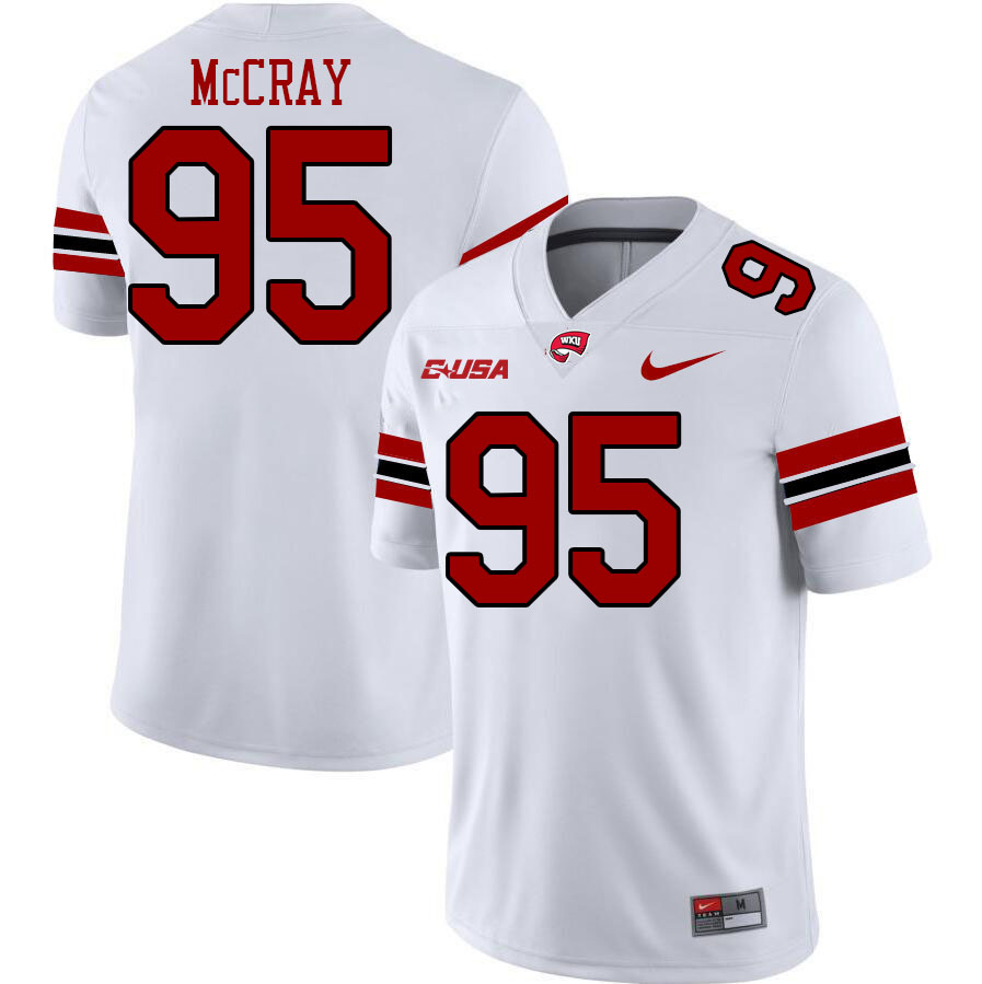 Western Kentucky Hilltoppers #95 Deante McCray College Football Jerseys Stitched Sale-White